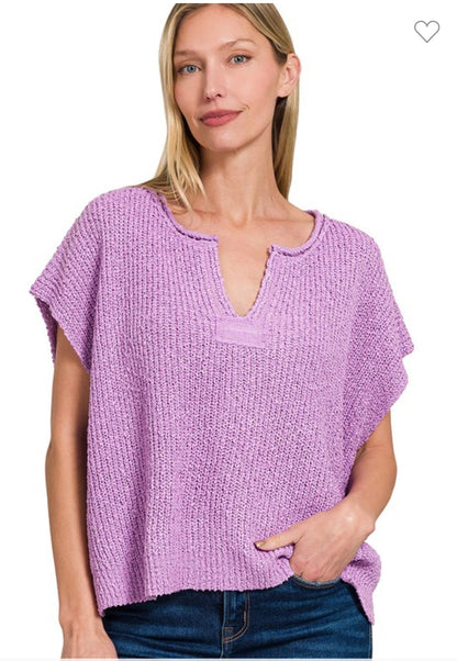 Z Split Neck Sweater