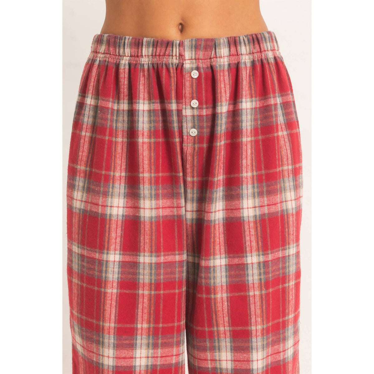 Plaid Wide-Leg Pants