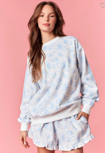 Peach Love Pink and Blue Top PJ’s