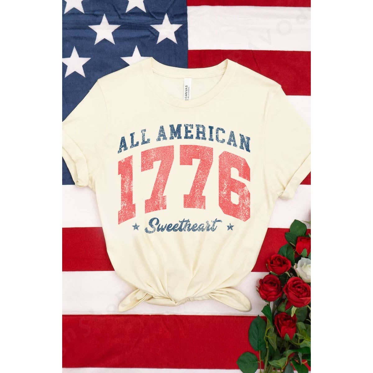 ALL AMERICAN 1776 SWEETHEART WASHED GRAPHIC TEE