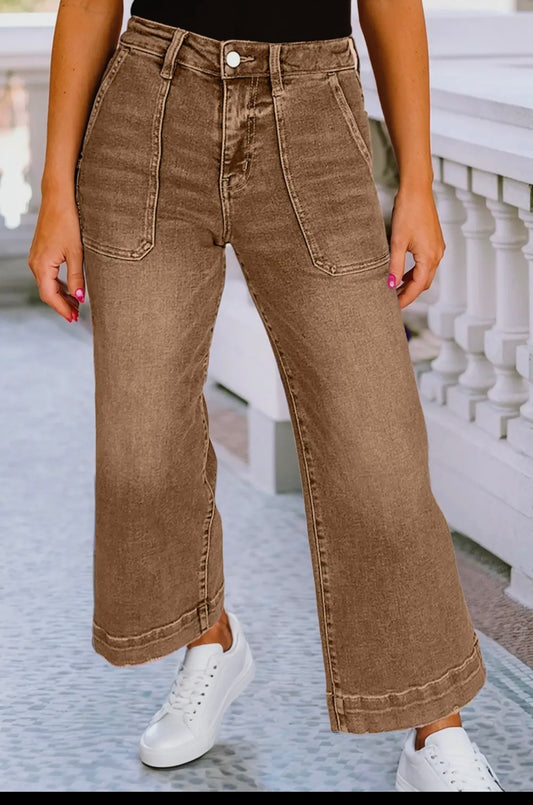 Smokestack Taupe Jeans Cropped Ldc
