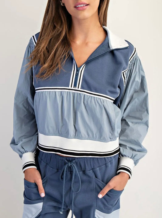 Peri Coast Blue Pull Over Jacket Eesome