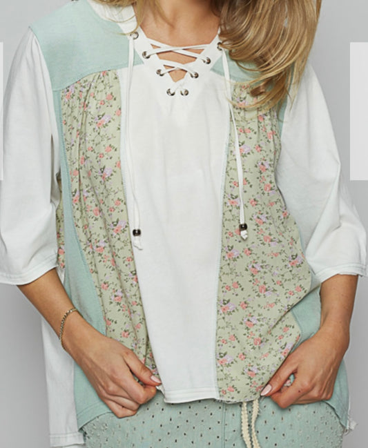 Daughtery Green Floral Top