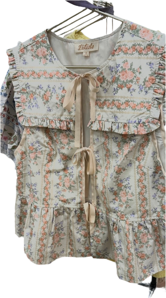 Lisa Peach Floral Vest