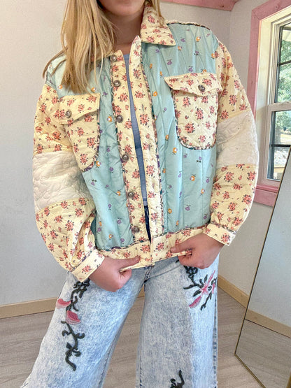 Floral Quilted Jacket Pol