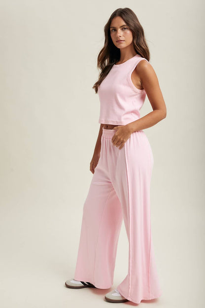 KNIT TANK AND PALAZZO PANTS SET