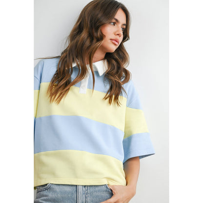 Striped Boxy Polo Shirt