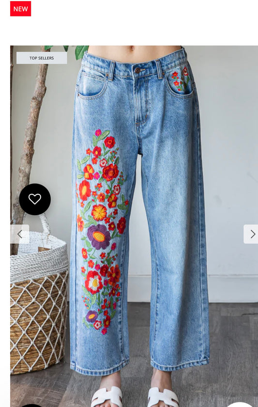 Oli Flower Crop Jean