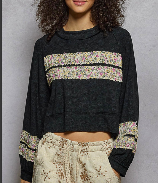 Savanna Black Ruffle Top Pol