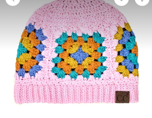 Pink Granny Patch Beanie