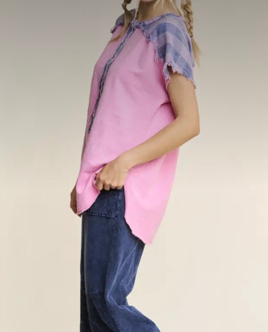 Pink and Blue Gingham Top ( JHer)
