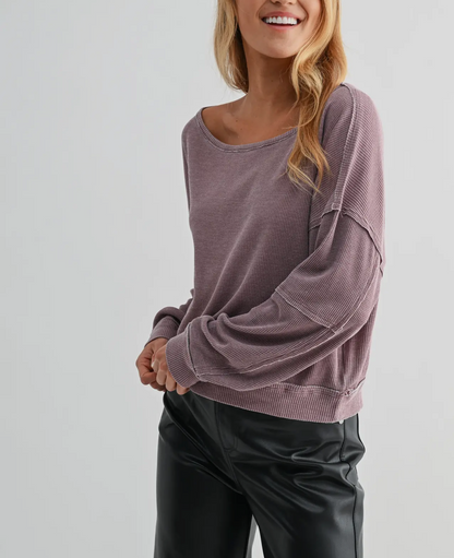Mono B Boat Neck Relaxed Top