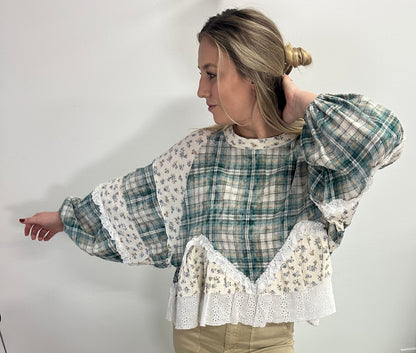 Green Plaid Baby Doll Pol