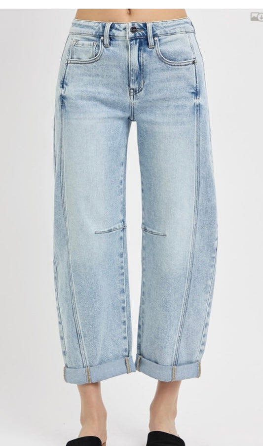 Risen High Rise Barrel Jeans