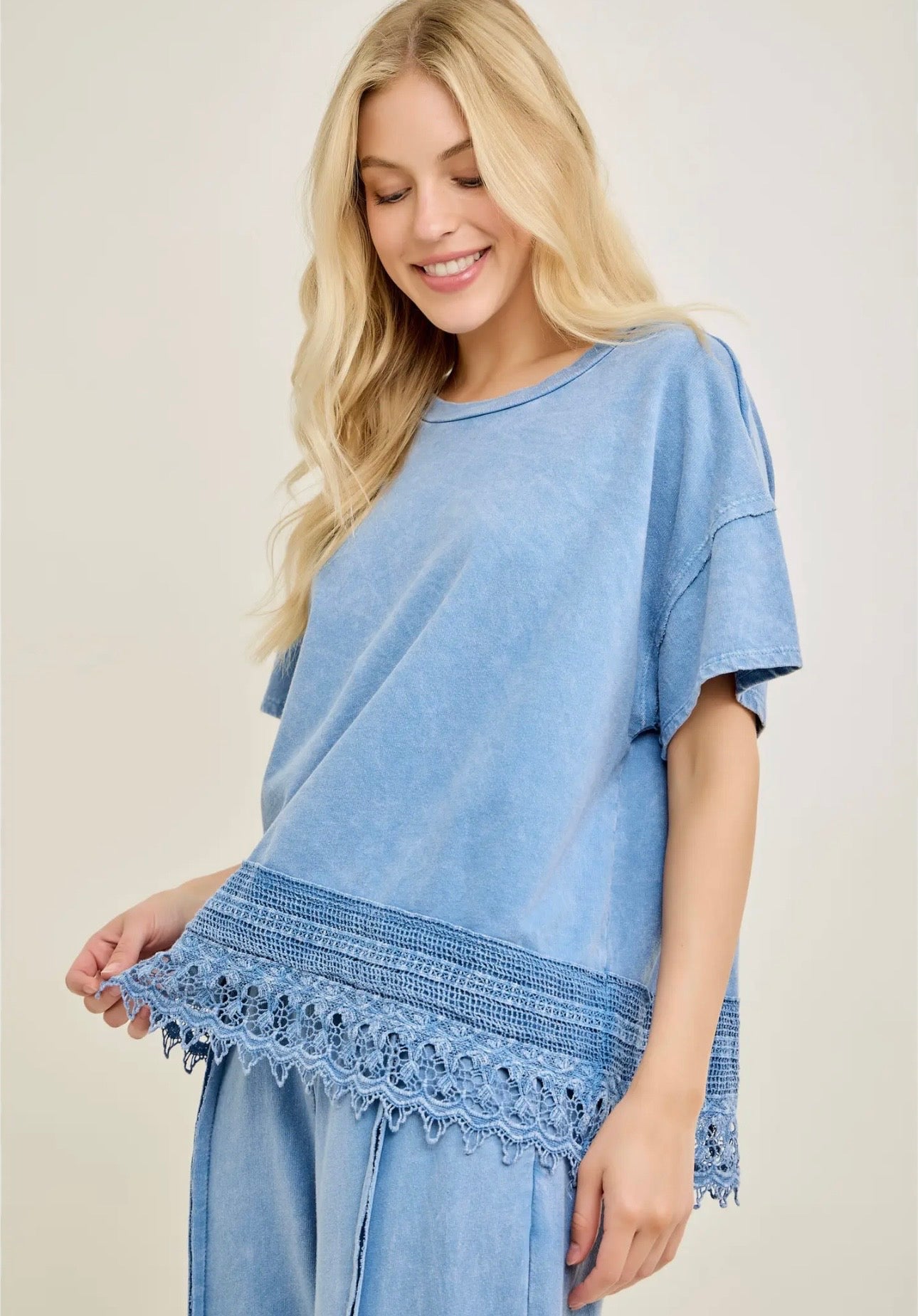 JHer Blue Lace Top