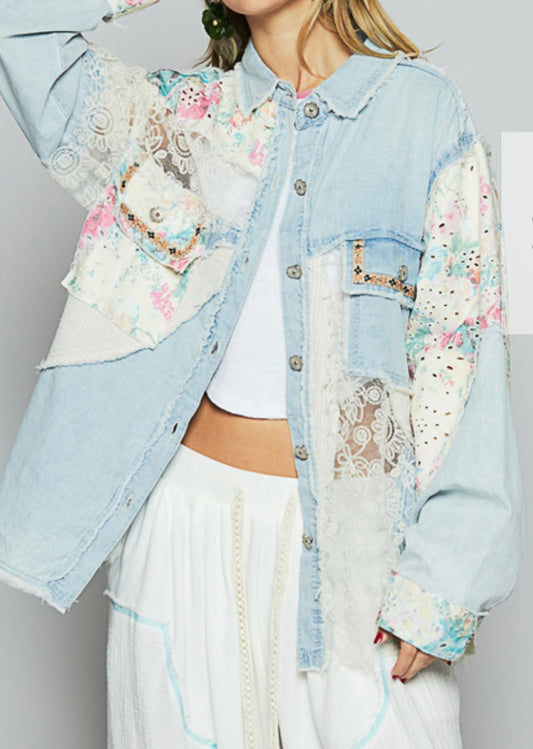 Audra Sky  Blue Button Down Denim Shirt