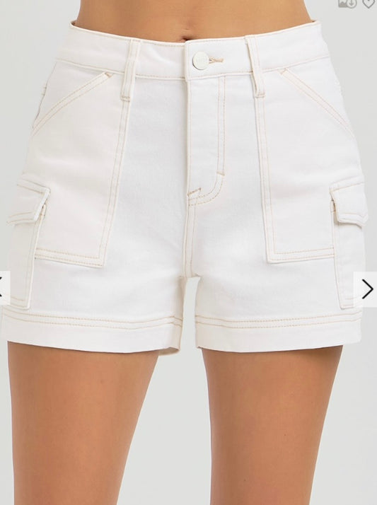 Cream Cargo Risen Shorts