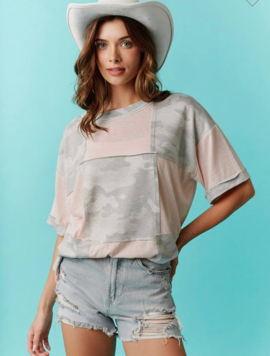 Peach Camo Top
