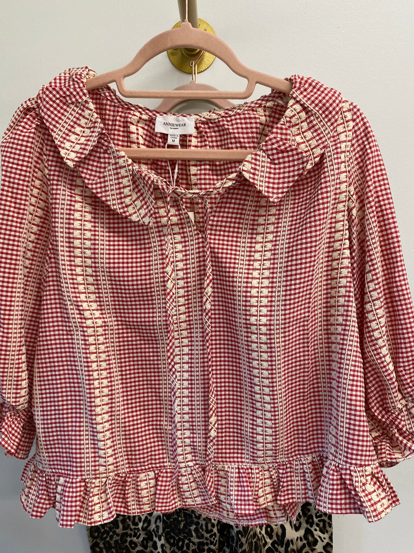 Anniewear Red Gingham Shirt #AT3941W
