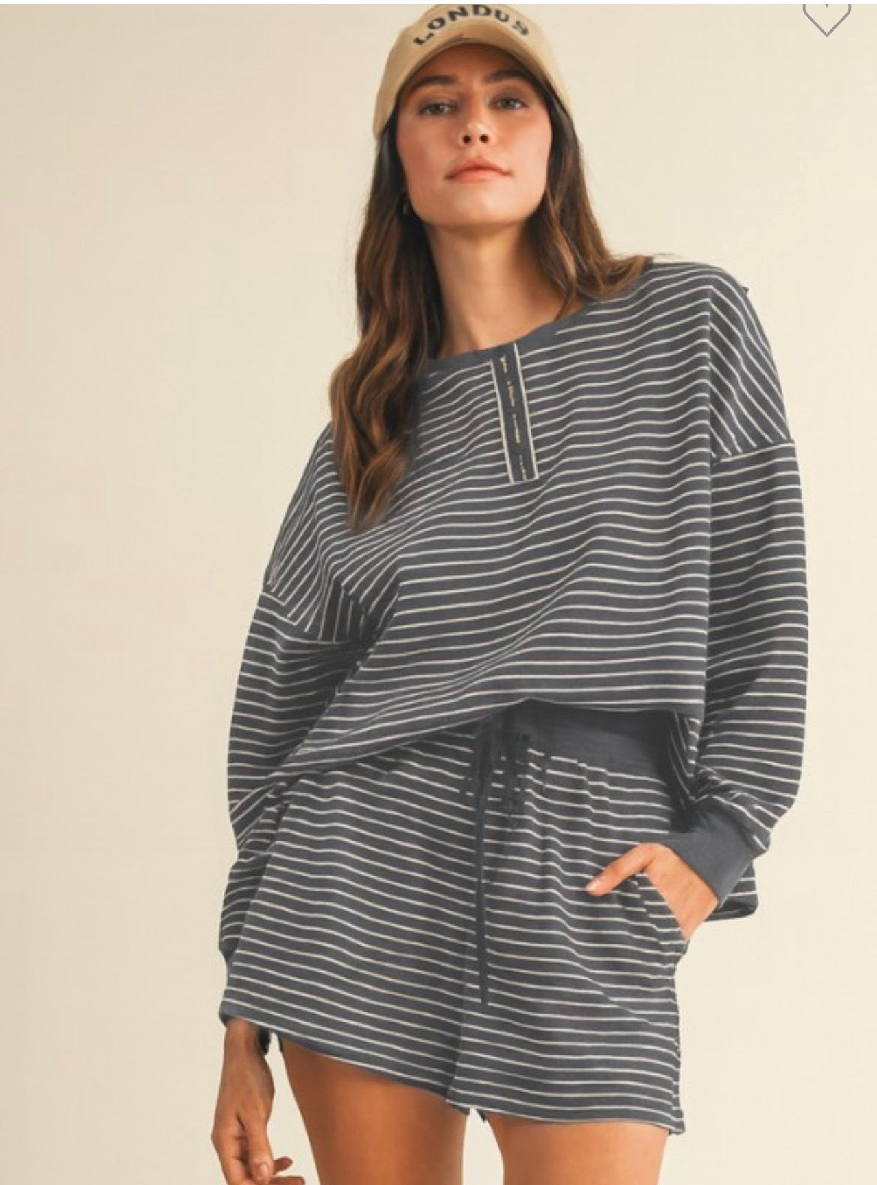 Charcoal Pin Stripe Set