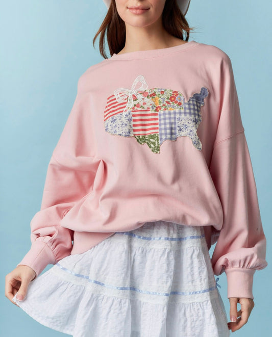Pink US Map Top