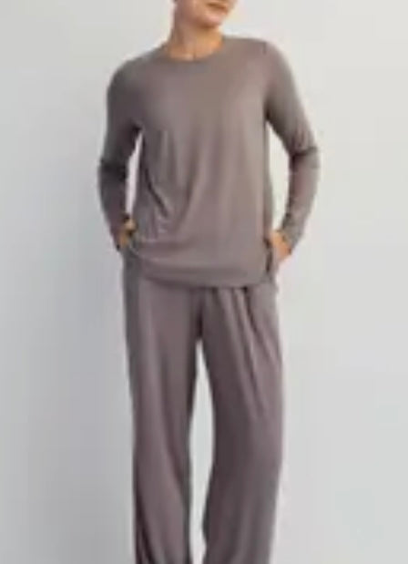 Viscose Modal Long Sleeve Top Smokey Gray Rae Mode