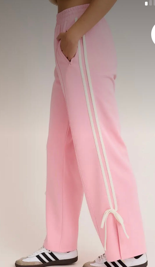 Pink Track Pants with Bows
