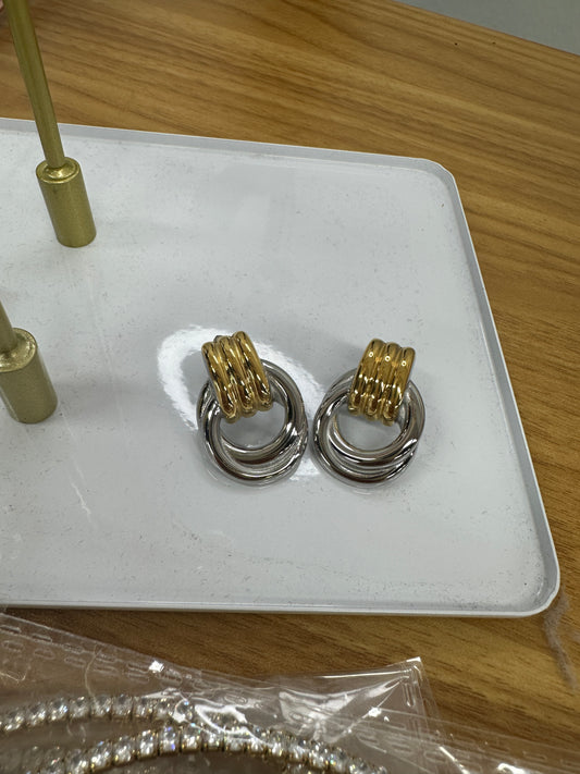 Gold and Silver Earrings