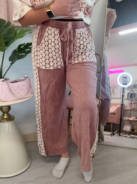 Light Mauve Dana  Ankle JHer Length Pants