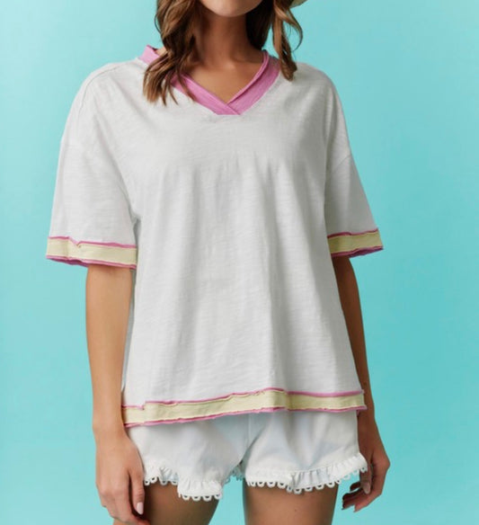 Fantastic Pink And Banana Yellow Top