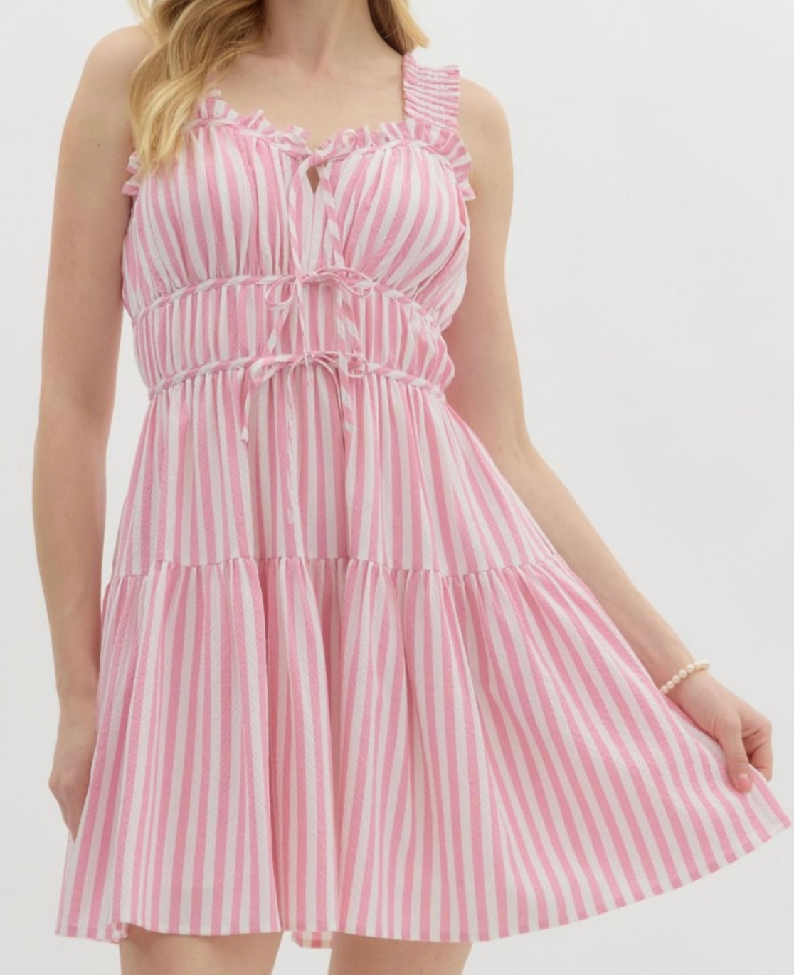 Pink Stripe Springtime Dress