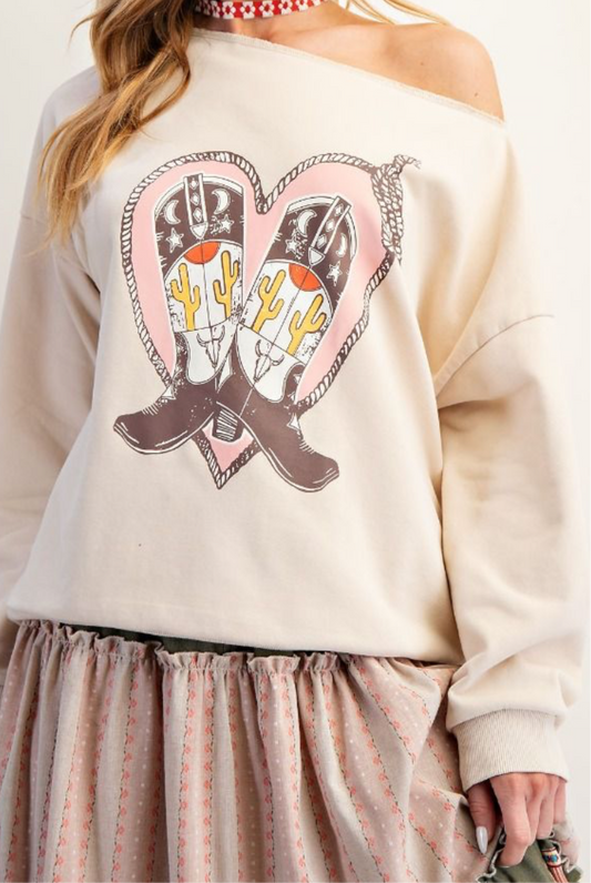 Love Them Boots Heart Top Easel