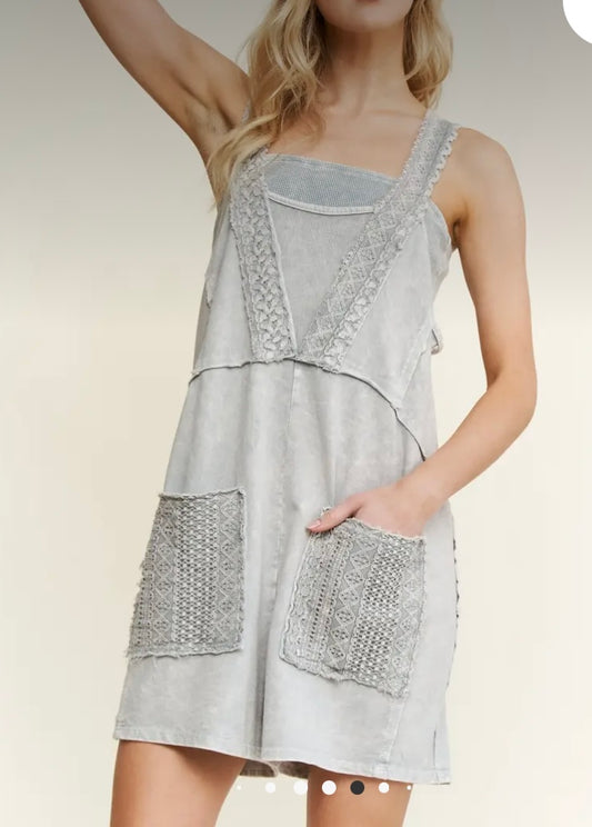 Grey Steel Terry Romper