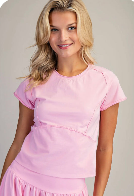 Sweet Pink Cropped Tee Eesome