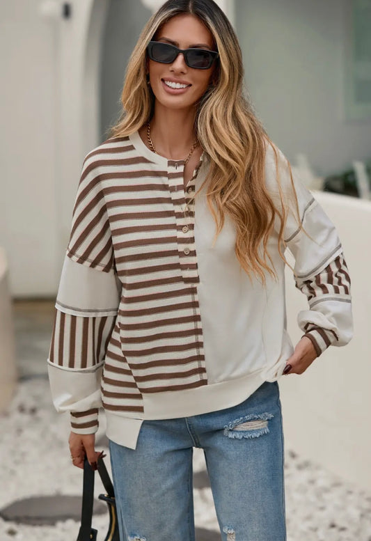 Upper West Side Stripe Oversided Top