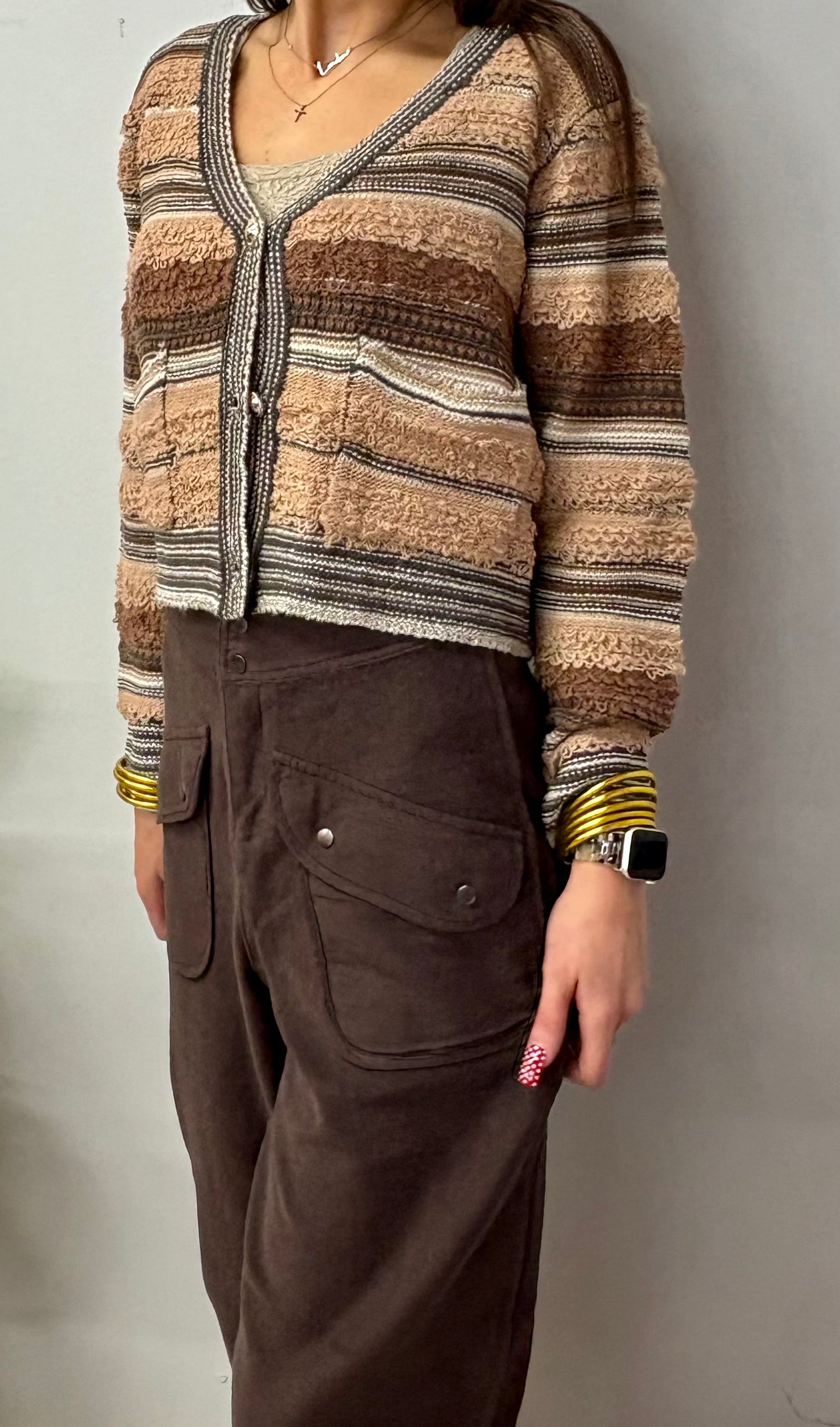 So Me Stripe Multi Colored Button Down Cardigan