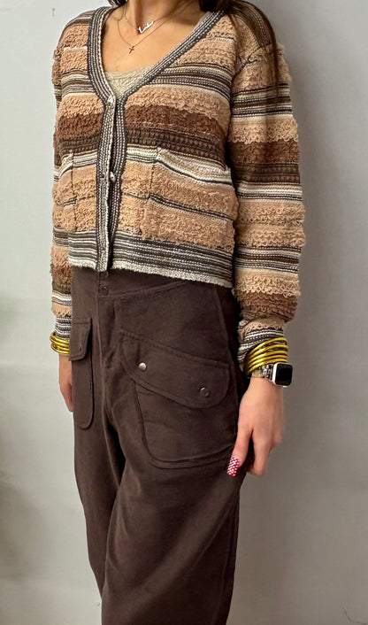 So Me Stripe Multi Colored Button Down Cardigan