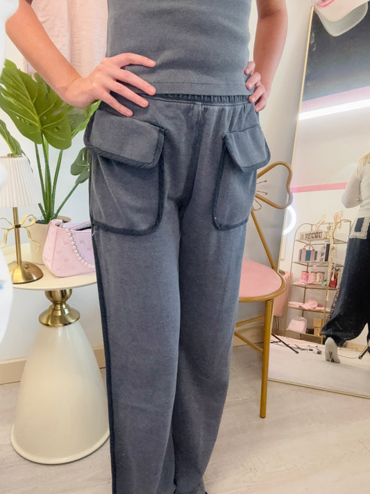 Charcoal Tish Twill Lined Pocket Pants