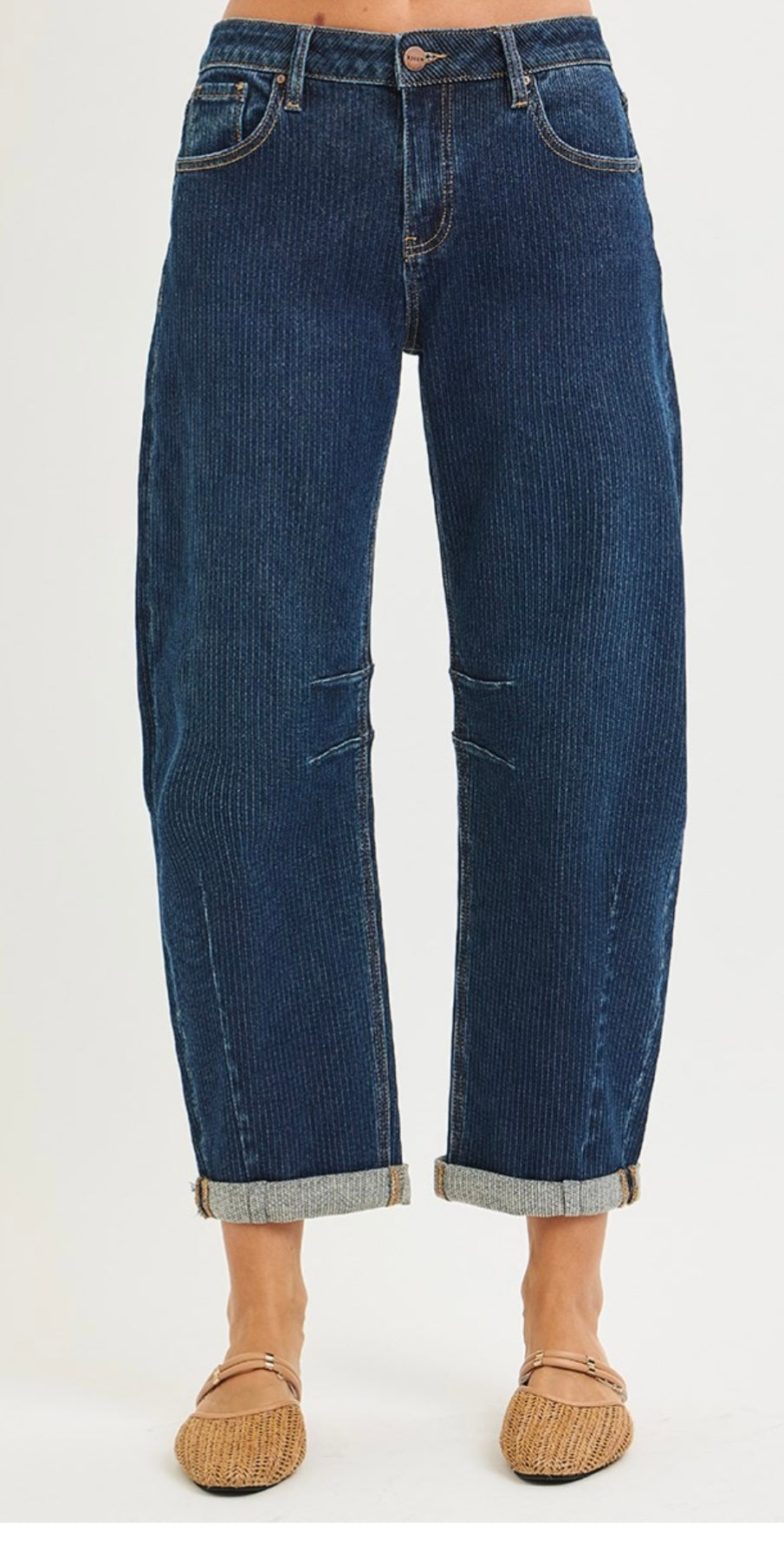 Risen PGA 21300 Slouchy Crop Barrel Texture Jeans