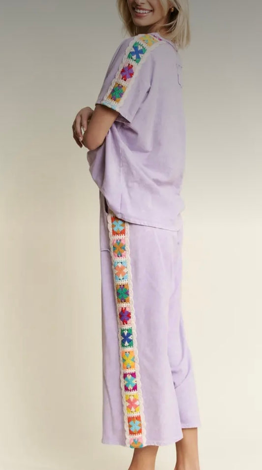 Lavender Crochet Pants