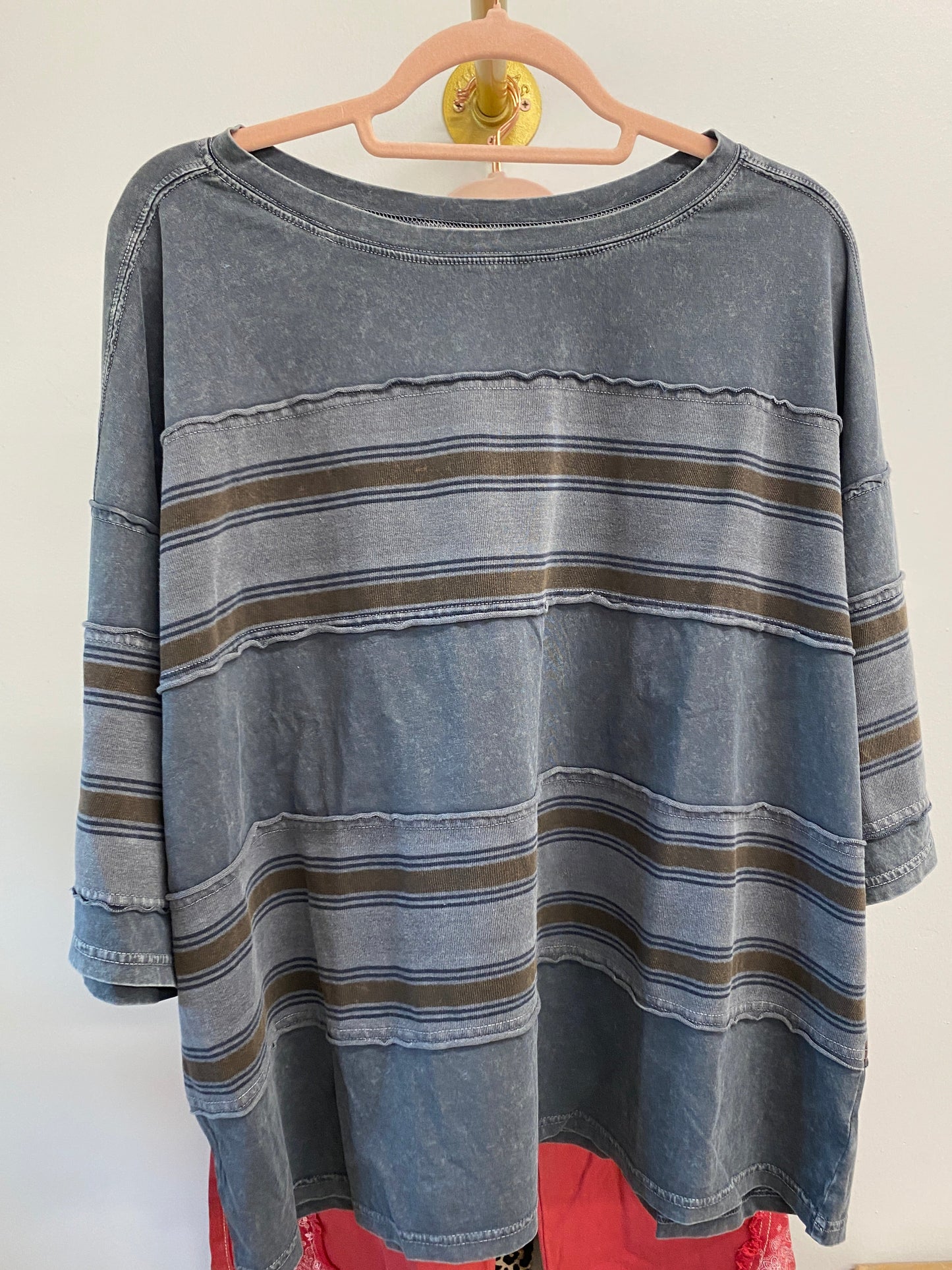Easel Grey Stripe T-Shirt