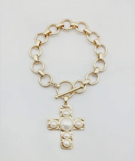 Hammered Cross Necklace