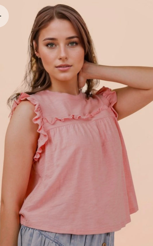 VJ Blush Flutter Top