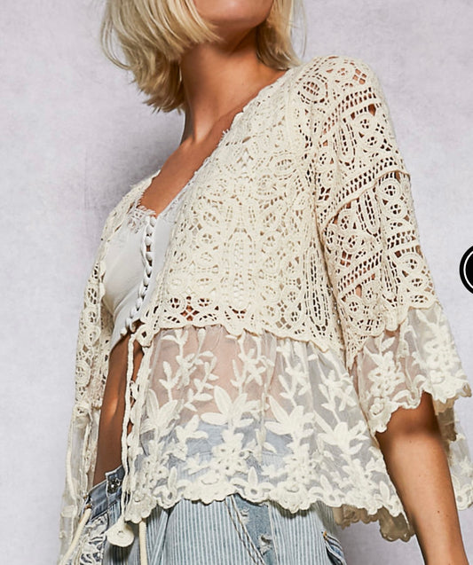 Natural Lace Cardigan