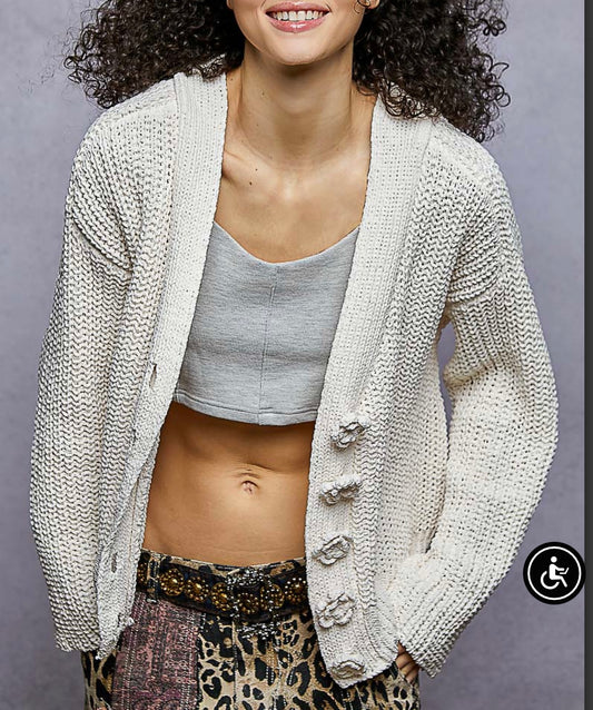Rose Cream Cardigan POL