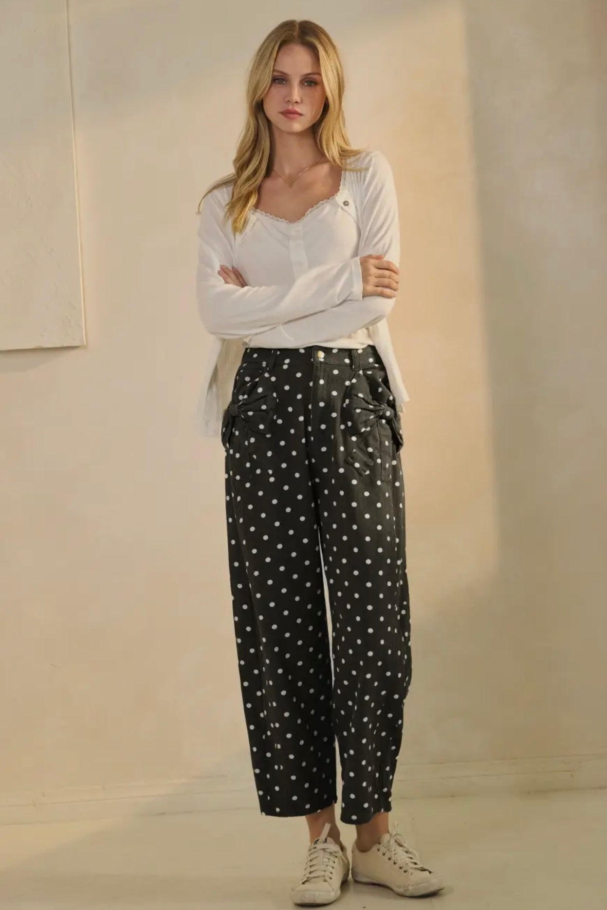 Black Polka Dot Pants