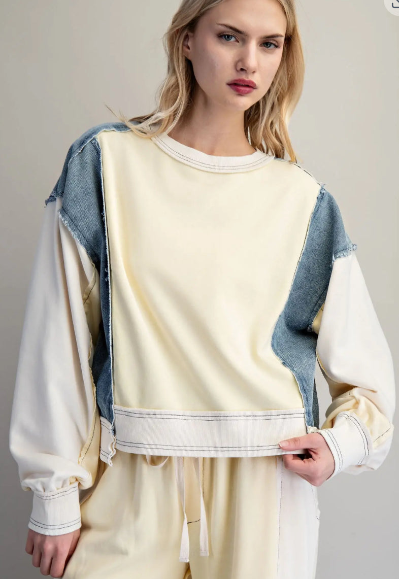 Lemon crème crewneck