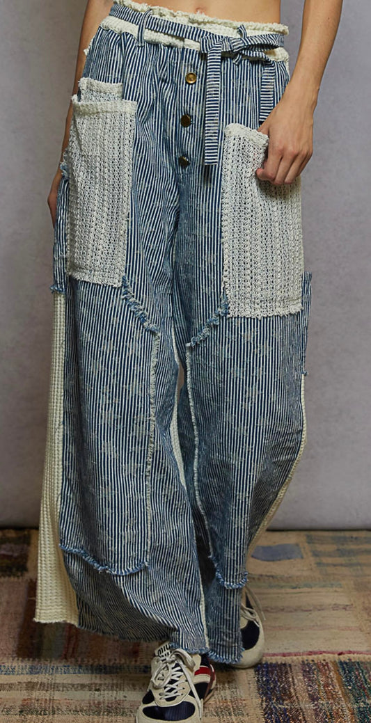 Striped Denim Pants - POL