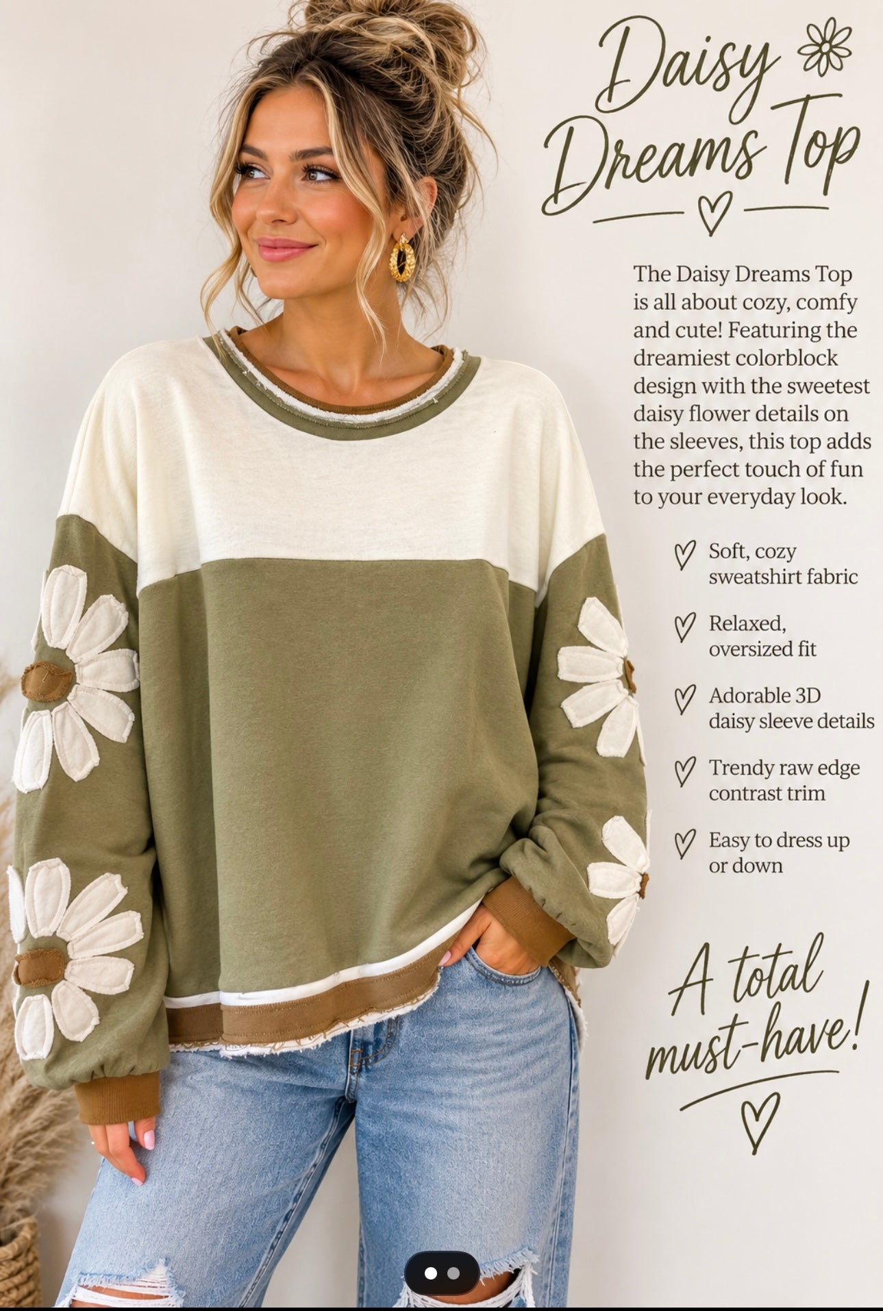 Daisy Green Top ( Mello)