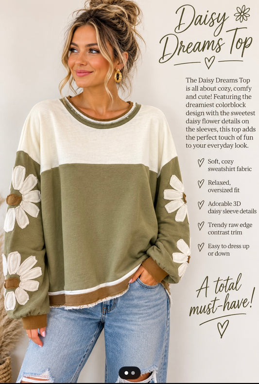 Daisy Green Top ( Mello)